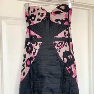 Pink and Black Print Dress
